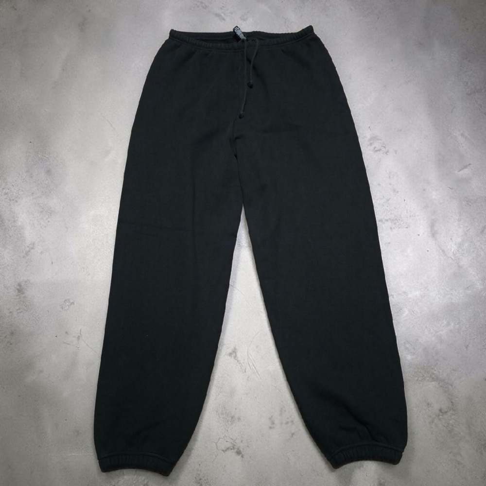 Skims Classic Fleece Jogger Sweatpants Mens Large Black Loungewear No Pockets